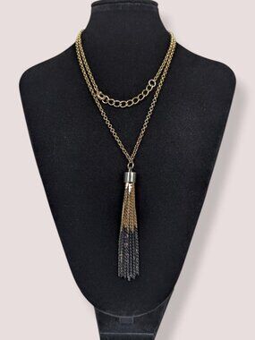 CC Skye Belcher Chain Darkened Tassel Necklace
